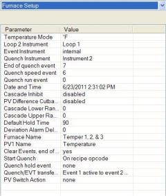 Furnace Setup Menu